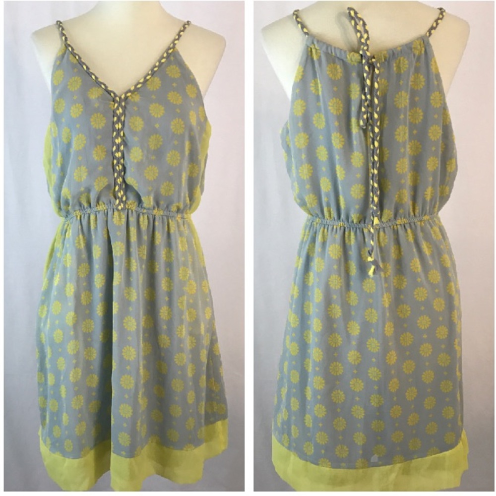 Esley grey and yellow dress